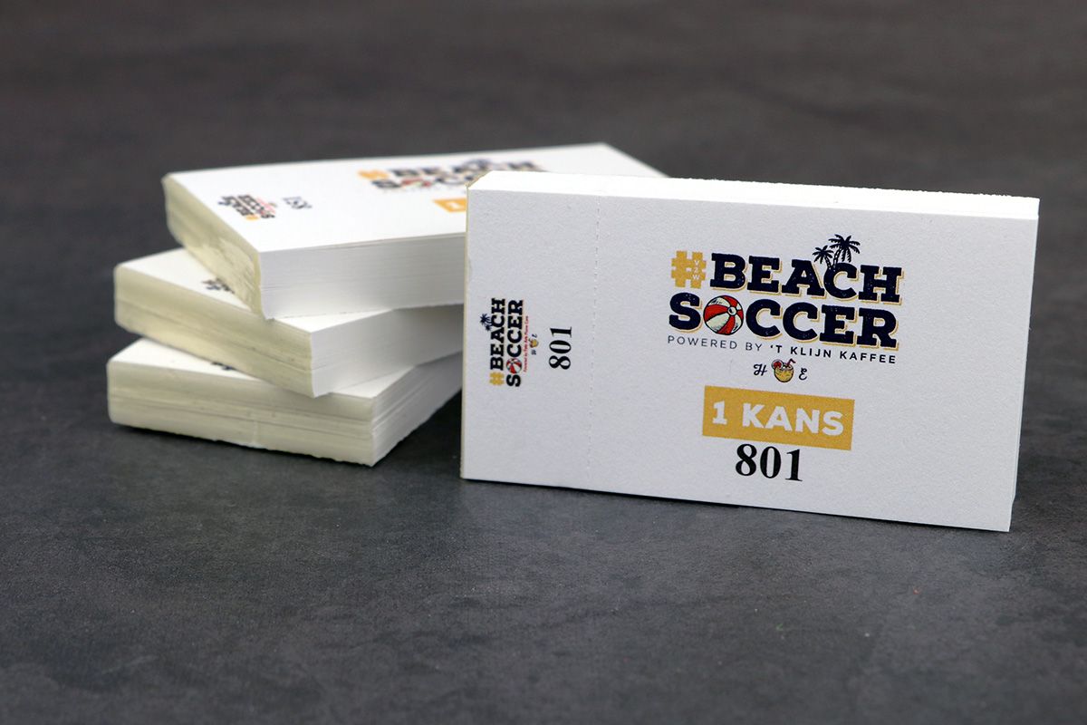 tombolalotjes dubbel genummerd voor Beach Soccer